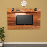 ONIJA  Wooden Wall Mount TV Unit (Sheesham Wood) (Honey Finish)
